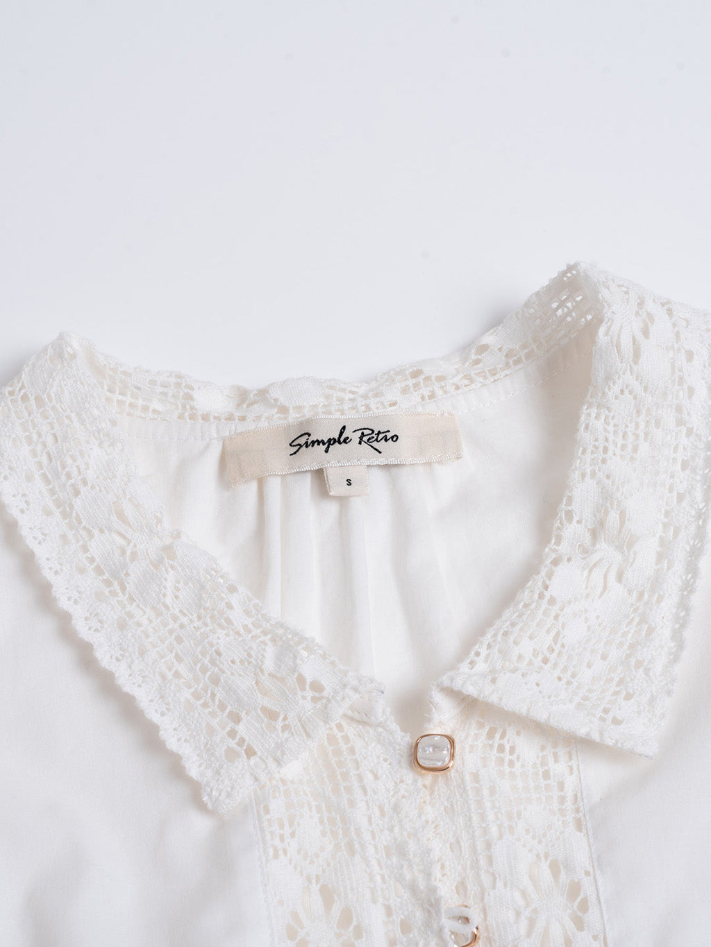 【Final Sale】Alaiya Lace Paneled Hollow Puff Sleeve Dress