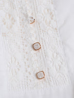 【Final Sale】Alaiya Lace Paneled Hollow Puff Sleeve Dress