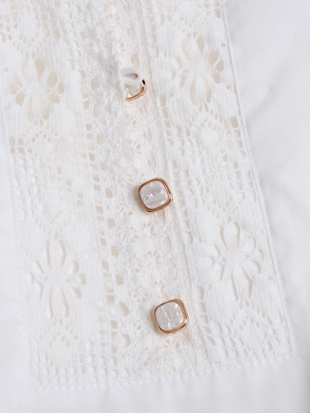 【Final Sale】Alaiya Lace Paneled Hollow Puff Sleeve Dress