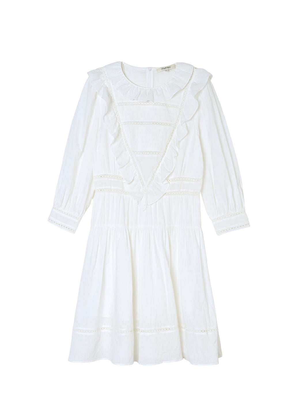 Lucille Victorian Long Sleeve White Dress