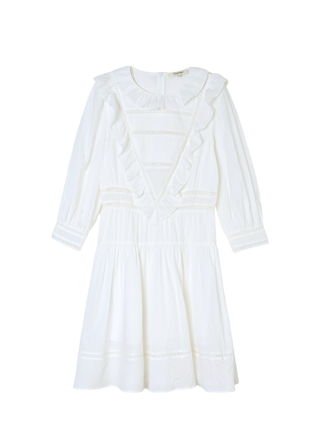 Lucille Victorian Long Sleeve White Dress