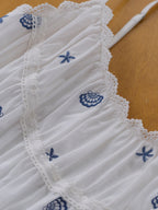 Marina Shell Embroidered Cotton Slip Dress