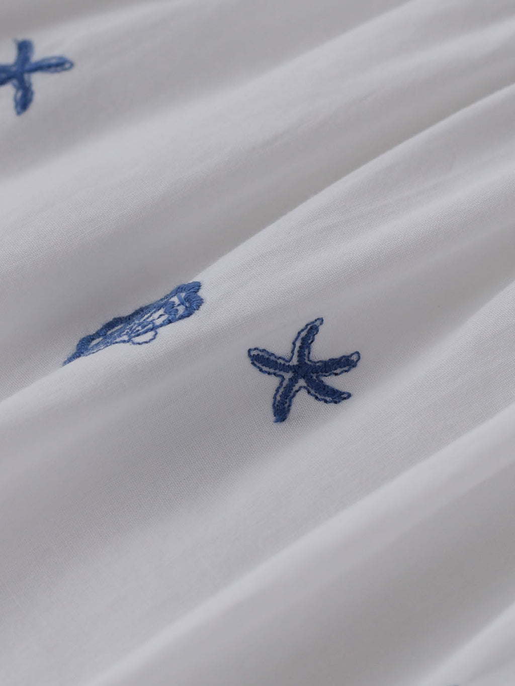 Marina Shell Embroidered Cotton Slip Dress