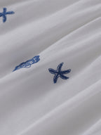 Marina Shell Embroidered Cotton Slip Dress