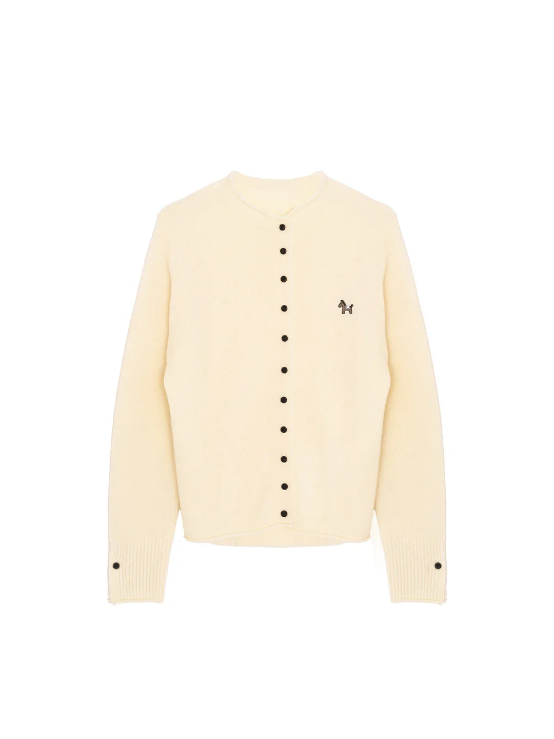 Araceli Round Neck 100% Wool Cardigan