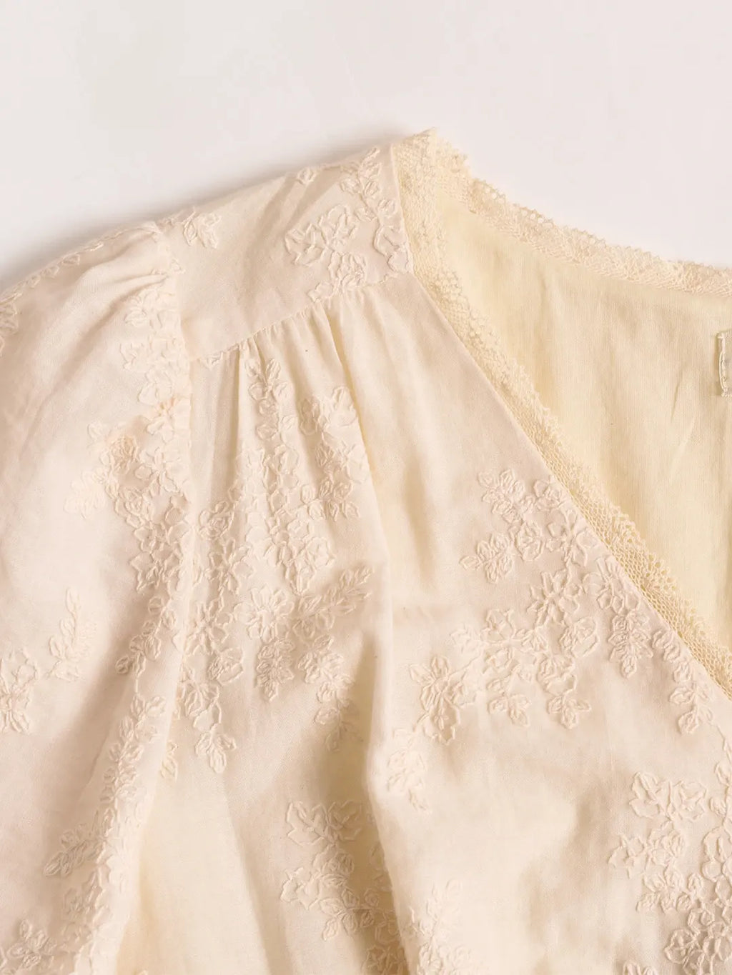 Rosalina V-Neck Embroidery Cotton Dress