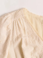 Rosalina V-Neck Embroidery Cotton Dress